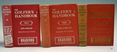 The Golfer's Handbooks (3) - to include 1947, '48 and '51 - all in the original red cloth boards (