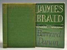 Darwin, Bernard - 'James Braid' 1st ed, 1952 in cloth, with DJ and protective cover, 196p, Hodder