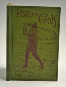 Hutchinson, Horace - 'Hints On Golf' 12th ed, William Blackwood and Sons 1903, 84p, with illustrated