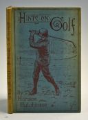 Hutchinson, Horace G - 'Hints on Golf' 9th ed enlarged 1895 in the original pictorial cloth