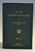 Blatch, W D (solicitor) - 'The Law Relating To Golf Clubs' - printed by Waterlow & Sons, London ,