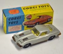 Corgi Toys Chevrolet Corvette Sting Ray No. 310 silver in original box, with swivel jewelled lights,