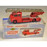Dinky Super Toys Turntable Fire Escape Engine No.956 with windows, good example with a fair box