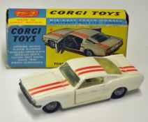 Corgi Toys Ford Mustang Fastback 2+2 Model No 325 white with red decals in original box, with