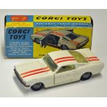 Corgi Toys Ford Mustang Fastback 2+2 Model No 325 white with red decals in original box, with