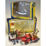 Corgi Major Berliet Wrecker Truck No. 1144 in red and blue with original box and towing sling,