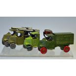 Tootsie Toy Selection of Vehicles c1920 on Mack truck Chassis, to include Mail Van with metal