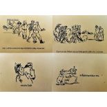 WWII German Propaganda Phillip Rupprecht Original Drawings dated 1943 with 'PR' to all, known as '