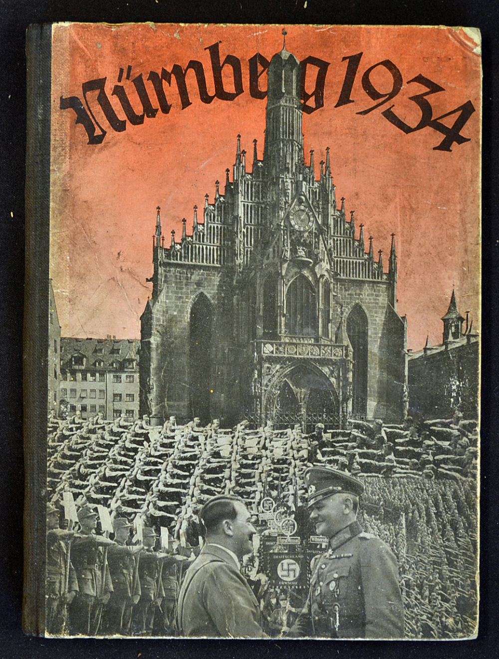 WWII Adolf Hitler Souvenir Publication of the 1934 Nuremberg Rally cover a little soiled, some