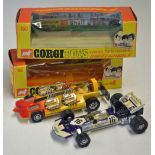 Corgi Toys Surtees T.S. 9 F1 Racing Car No. 150 whizzwheels, blue and white in original box, minor