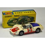 Corgi Toys Porsche Carrera 6 No. 330 white and red with original box, number 60 decals (minor wear),