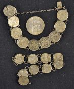 Interesting Silver Coin Bracelets to include a bracelet made from 9x 1938-41 Netherlands