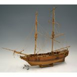 Wooden Gallion Model Ship a finely made quality model, from wood, 25inches in length c/w stand in