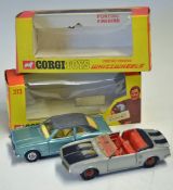 Corgi Toys Ford Cortina GXL No. 313  whizzwheels, blue in original box, no figure, some dusting to