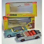 Corgi Toys Ford Cortina GXL No. 313  whizzwheels, blue in original box, no figure, some dusting to