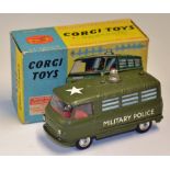 Corgi Toys US Military Police Truck with flashing light in green with original box, all internal