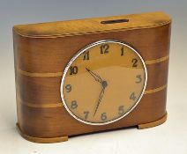Entertainment ‘The Beatles’ George Harrison’s Mantel Clock c1960s in walnut with a sycamore inlay