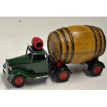 Tri-ang Minic Clockwork Brewery Wagon Barrel Truck unboxed, good clean example