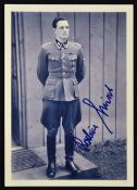 Autograph Rochus Misch 1917-2013 Signed print Adolf Hitler's bodyguard, a black and white image,