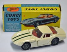 Corgi Toys Marcos 1800 GT with Volvo Engine No. 324 white in original box, some fading to