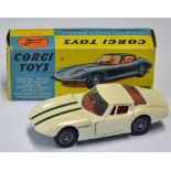 Corgi Toys Marcos 1800 GT with Volvo Engine No. 324 white in original box, some fading to