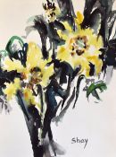 Original artwork Lorraine Shay 1920-2000 Flowers a watercolour on paper signed 'Shay' on the