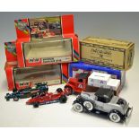 Small Selection of Diecast to consist of Polistil racing cars, an ERTL 1931, Hawk Eye Crate Bank and