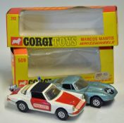 Corgi Toys Porsche Targa 911S Police Car No. 509 whizzwheels 'polizei' in original box, white and