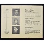 WWII German Deathcard an interesting Deathcard for three brothers, Georg, Anton and Zeno Bauer,