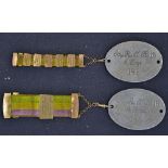 WWI Adolf Hitler 1916 Original Dog Tags a pair of oval, aluminium zinc dog tags, measuring approx. 7