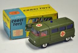 Corgi Toys Military Ambulance No. 354 green in original box, nice example, with driver, box is in