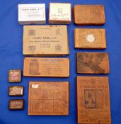 HARDY EPHEMERA: (12) Collection of  empty Hardy card boxes, various sizes from 3" to 6.25" wide,