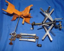 LINE WINDERS: (3) Early cast alloy Sextile style line drier, cast table clamp, shapes crank arm with