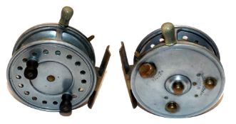 REEL: Wallace Watson Patent 136217 alloy casting reel, 4" diameter, with 3 backplate and 2 rim