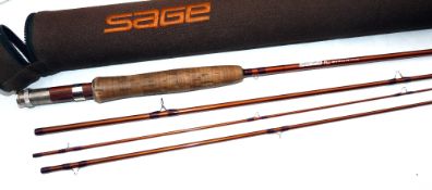 ROD: Sage FLI 8'6" 4 piece trout fly rod, line weight 3, copper colour blank, cork handle with