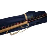 ROD: Hardy Graphite Salmon Fly Deluxe Spey rod, 15' 3 piece, line rate 10, burgundy blank, guides