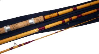 ROD: Hardy The Expert 13' 3 piece Spanish reed match rod, in superb restored condition, high bells