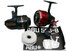 REELS: (2) Abu 505 closed face match reel, red housing, star drag and anti-reverse, c/w spare