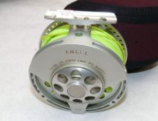 REEL: Hardy Angel 7/8 hi tech large arbour fly reel in as new condition, rear disc adjuster,