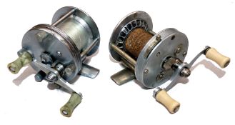 REELS: (2) Scarce Shakespeare Tournament free spool 1744 model 31 reel, light alloy casing and