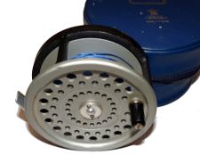 REEL: Hardy Marquis Disc 9/10/11 salmon fly reel, black frame, silver drum, backplate tension