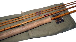 ROD: Hardy The No 1 AHE Wood Steel Centre Palakona salmon fly rod No H5201,  12' three piece with