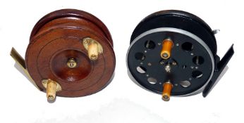 REELS: (2) WR Products Speedia wide drum 4" trotting reel, side lever check, twin amber handles,