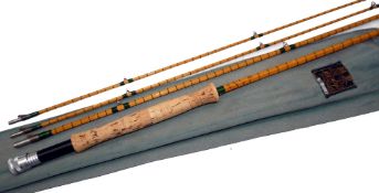 ROD: Fine Hardy "The Crown Houghton" 10' 3 piece plus correct spare tip trout fly rod, No.