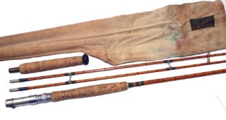 ROD: Ogden Smith The Regent Rod 9'6" 2 piece with correct spare tip, split cane fly rod, black close