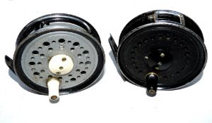 REELS: (2) Sealey Flyluxe by JW Young 3.5" alloy trout fly reel, silver finish ventilated drum,