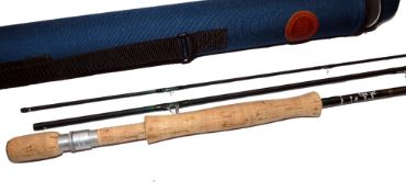 ROD: Hardy Gem  9'6" 3 pce carbon trout fly rod, line rate 7 green blank, green whipped guides,