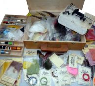 FLY TYING & VICE: Large assortment of fly tying materials, many new in packet products by Traun