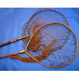 LANDING NETS: (2) Early Farlow wooden Gye trout net marked "C Farlow & Co, 191 Strand" and an