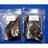 HOOKS: 100 Adlington blind eyed hooks, size 7/0, black, straight, barbed.